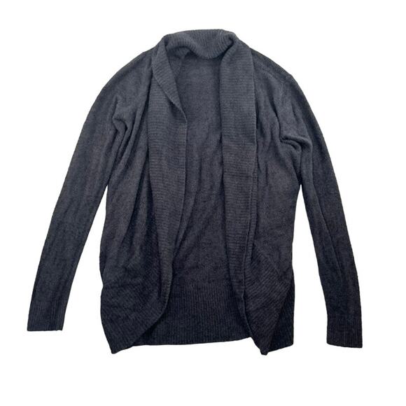 BAREFOOT DREAMS Sweater CozyChic Lite Rounded Circle Cardigan Charcoal Medium - Picture 1 of 5